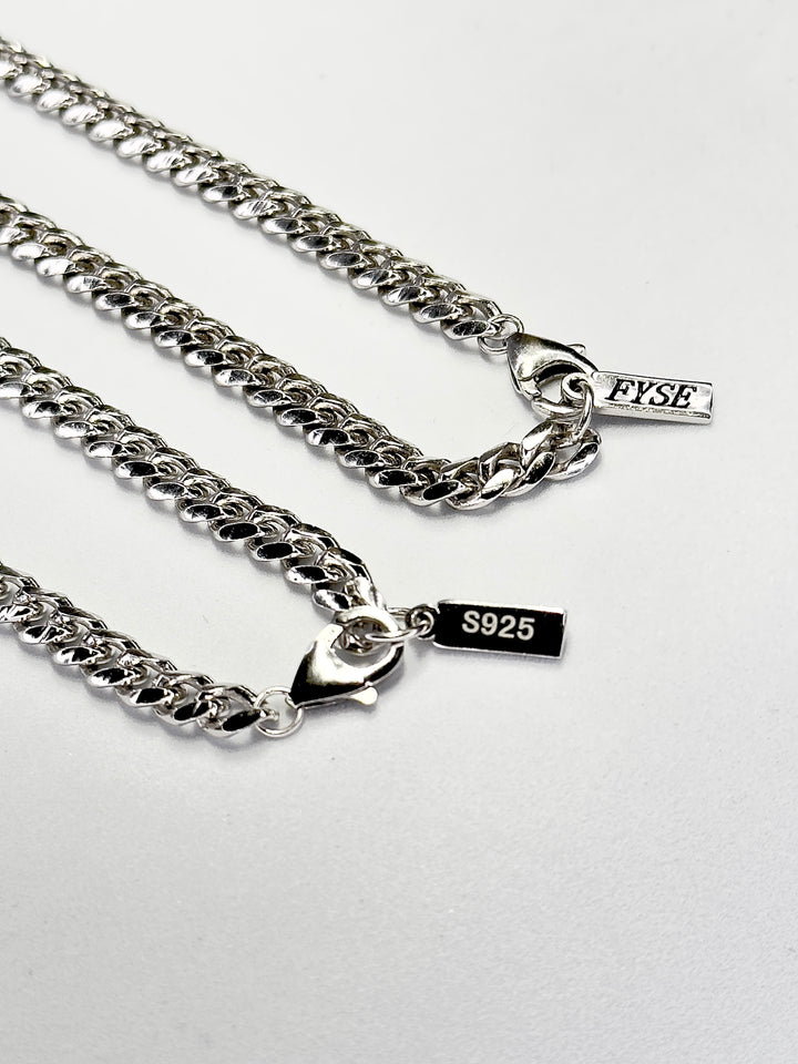 Cuban Chain & Bracelet Set aus S925 Sterling Silber - 5mm